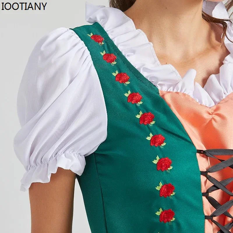 КосплейЖенский Баварский Октоберфест Горничная Косплей Дирндль Платья Традиционный Немецкий Пивной Костюм Хэллоуин Карнавальная Вечеринка Необычные Dre