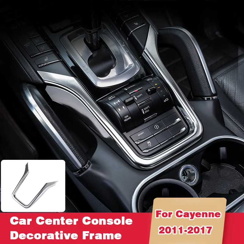 

For Porsche Cayenne 2011 2012 2013 2014 2015 2016 2017 ABS Car Center Console Decorative Frame Sticker Car Interior Accessories