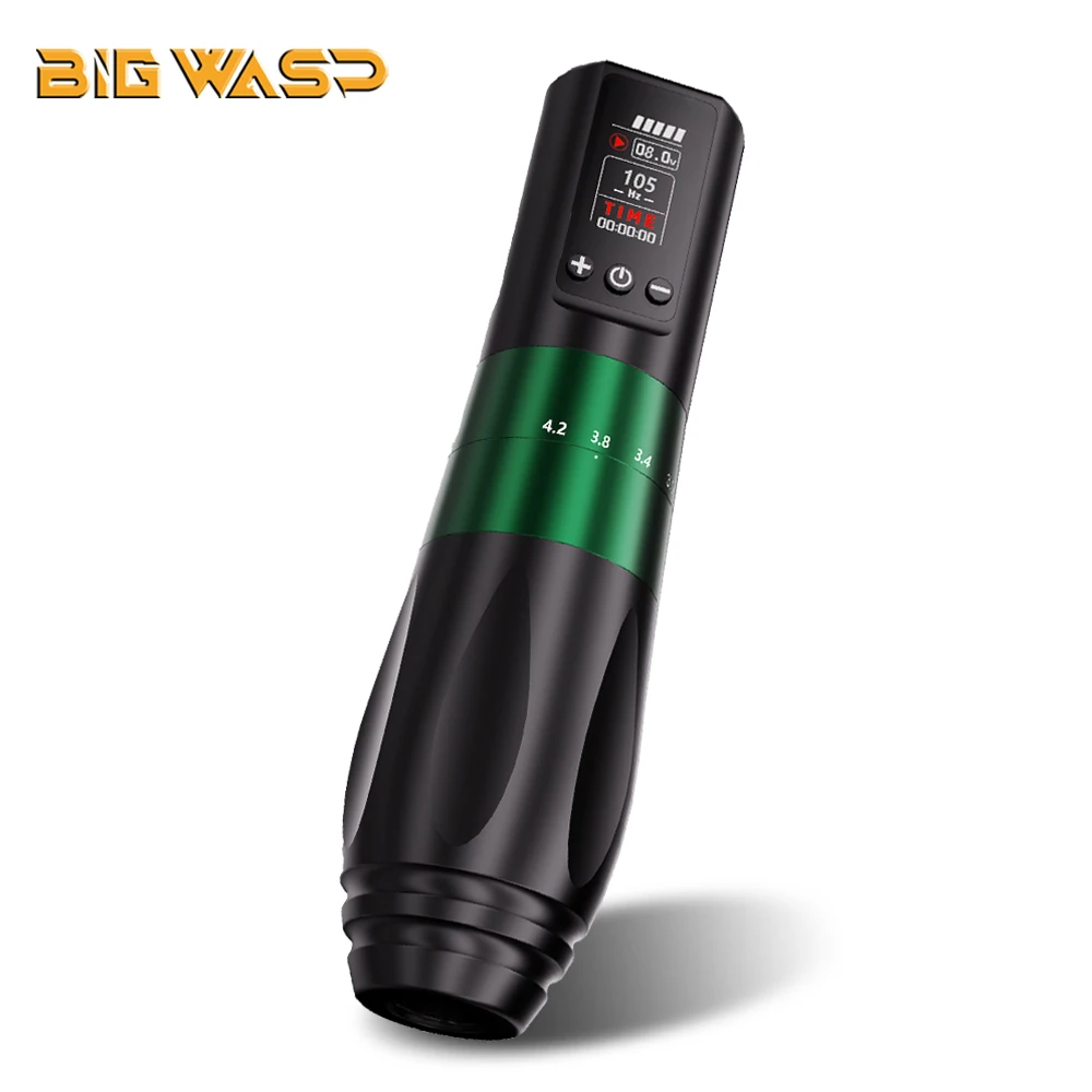 

Профессиональная беспроводная тату-машинка BIGWASP с регулируемым ходом 2,0-4,2 мм, бессердечный двигатель, аккумулятор 1800 мАч, ручка для татуировки для художника