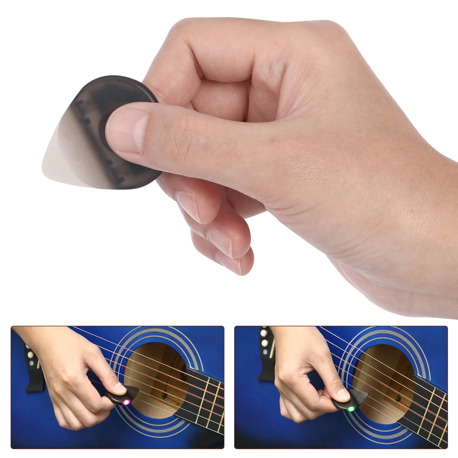 

2Pcs LED Guitar Picks Medium Thick Triangle Plectrum for Bass Acoustic Electric Guitars Sweet Present for Performances