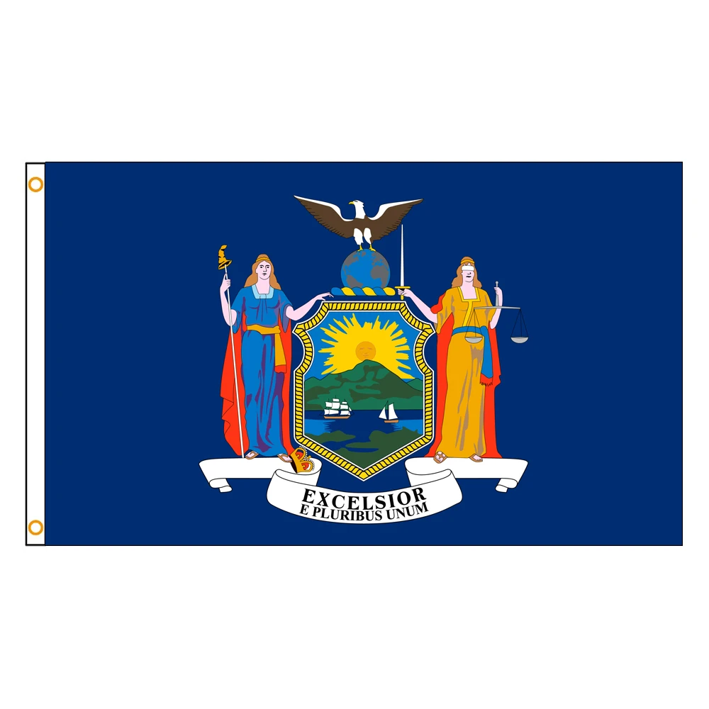 3x5 Ft New York Flag Vivid Color and Fade proof a state of the United States Flags Polyester with Brass Grommets 3 X 5 Ft