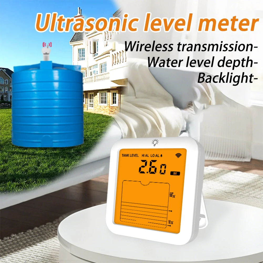 

Water Level Monitor With Backlight Water Level Monitor Multifunctional Digital Water Level Meter Receiver Transmitter Test Meter