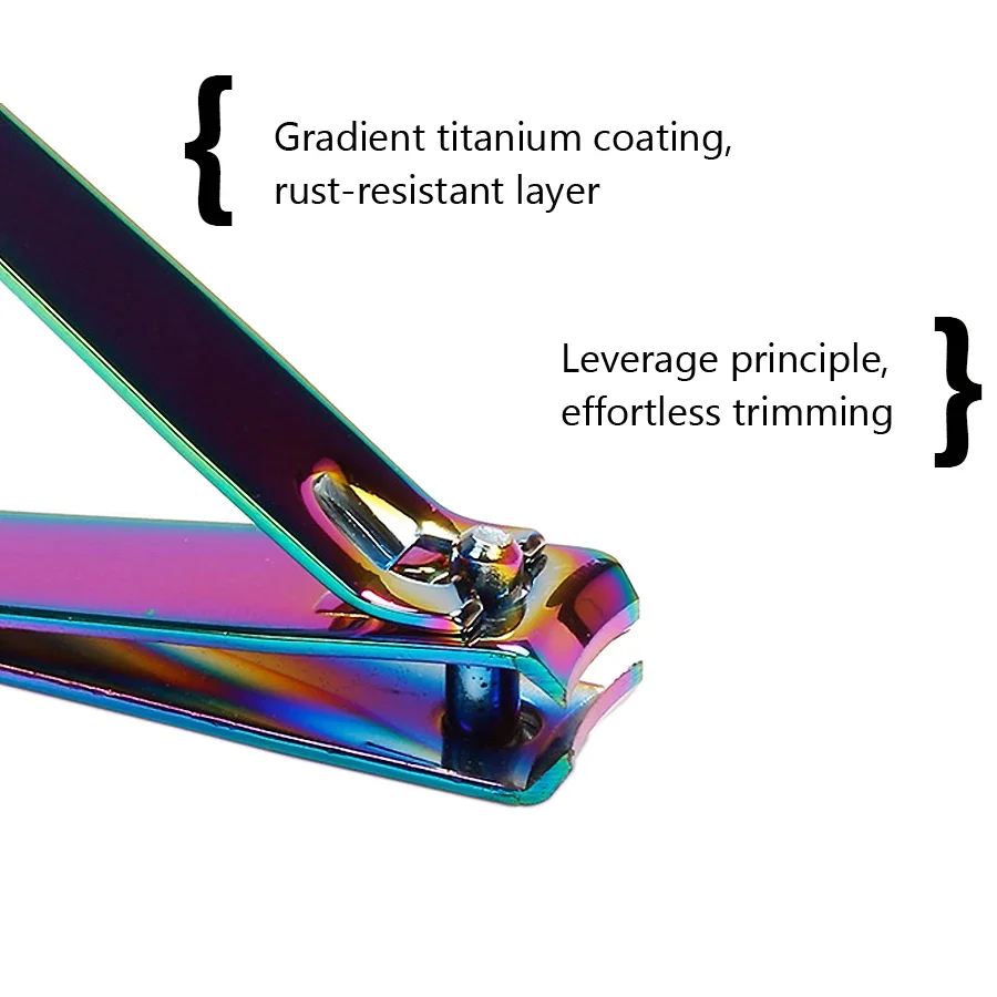 Titanium Nail Clippers, Stainless Steel, Nail Cutter, Scissor Plier, Toenail Fingernail, Professional Manicure Trimmer, Color