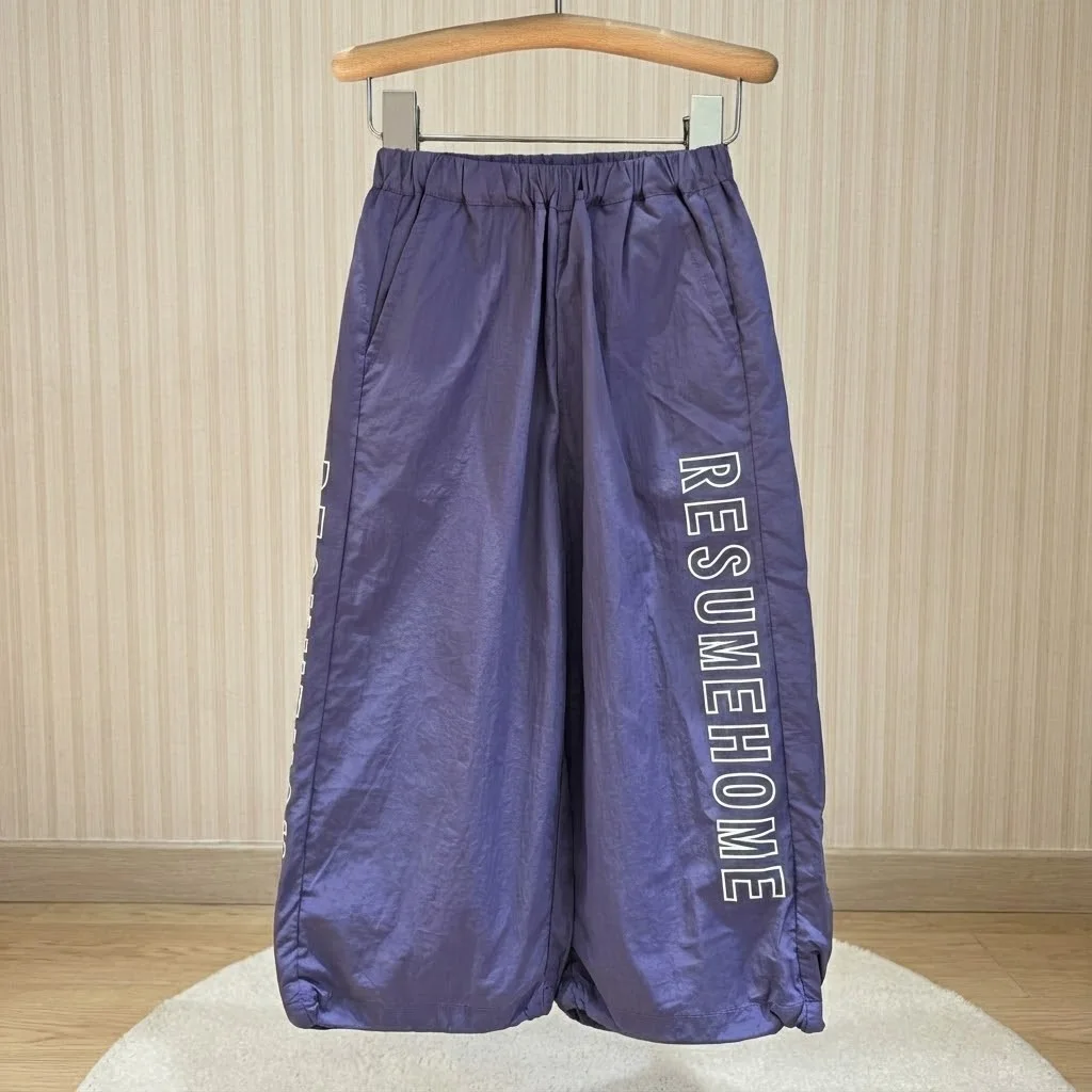 

SeasonSea Streetwear Kids Hip Hop Pants Purple Letter Print Wide Leg Trousers Teenage Boys Girls Loose Joggers Dance Clothes