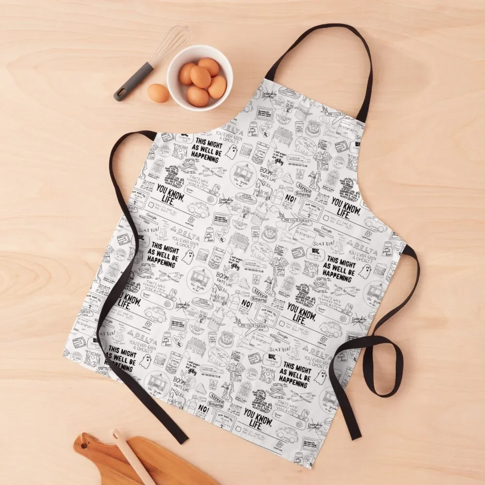 John Mulaney Doodle Design Apron with personal logo Hairdresser Apron