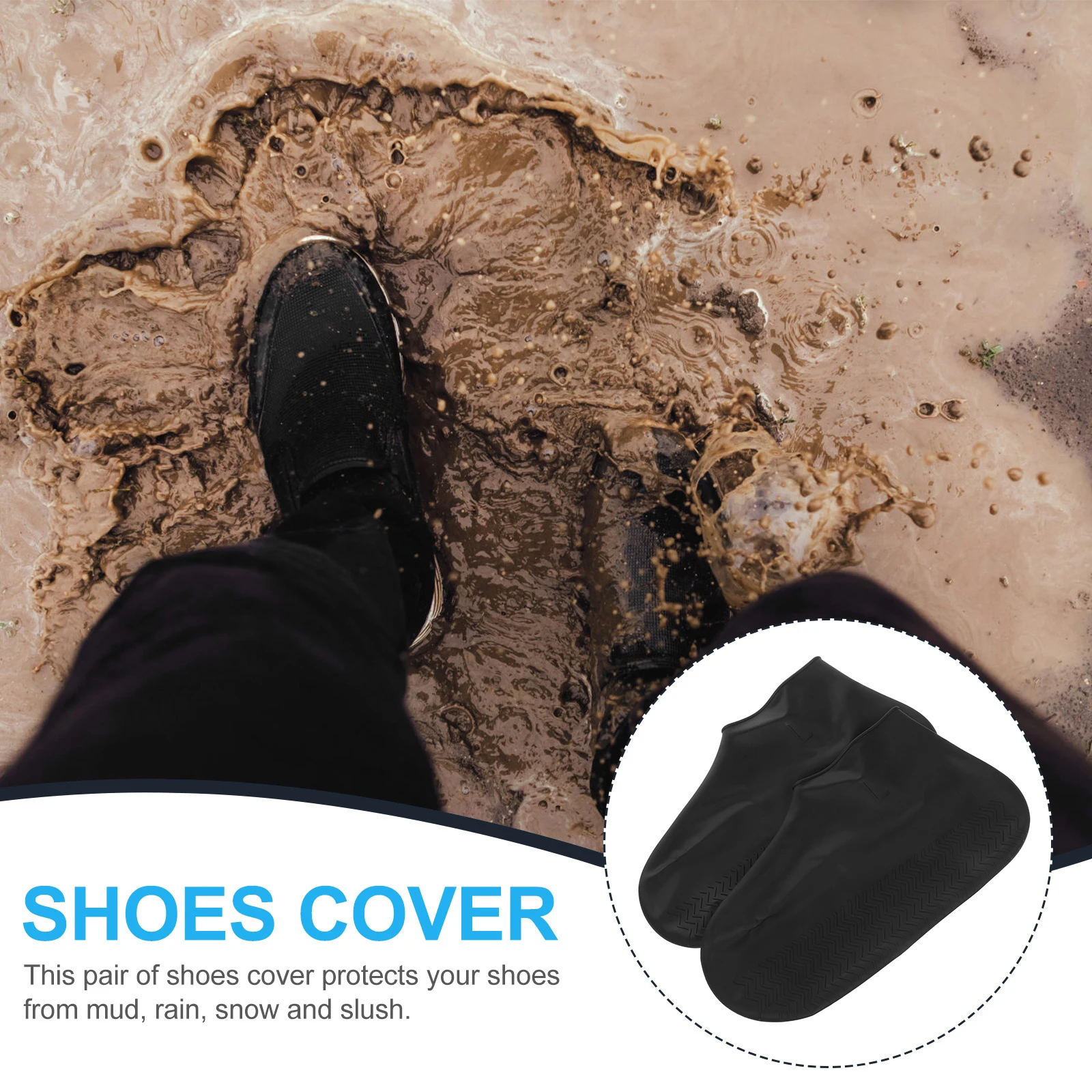 

Waterproof Shoe Covers Silicone Non Slip Reusable Rainproof Overshoes Outdoor Beach Camping Travel Plane Shoes Protector Labor
