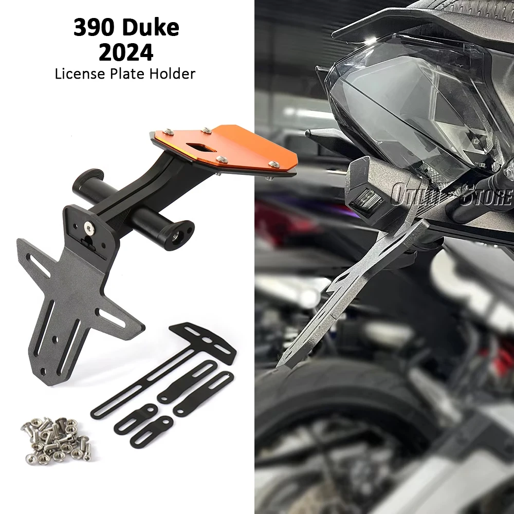 

For Duke 390 DUKE 390DUKE 390Duke 2024 CNC Motorcycle Accessories Tail Fender Eliminator License Plate Holder Plate Kit