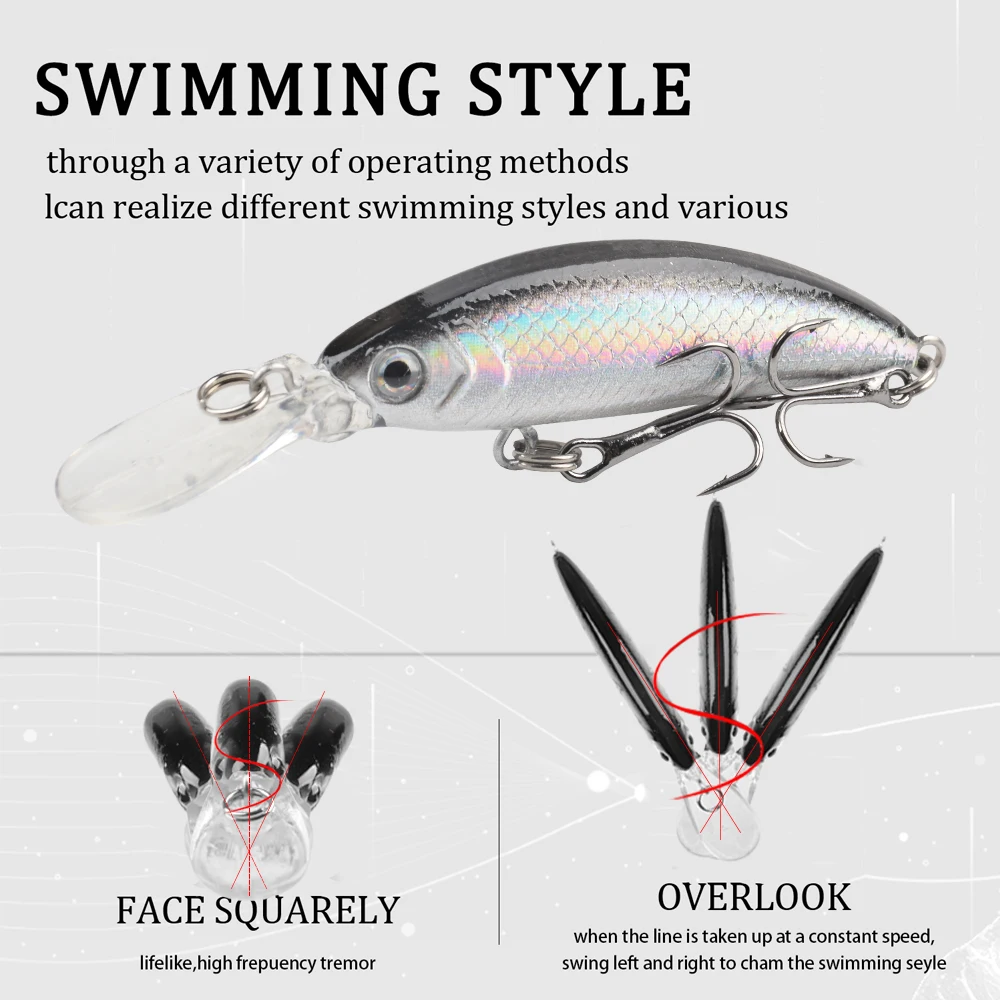1 Uds señuelo de Pesca Minnow 7cm 6g hundimiento Crankbait cebo duro Wobblers Artificial Lucio carpa Swimbait Pesca para Lucio trucha - imagen 2