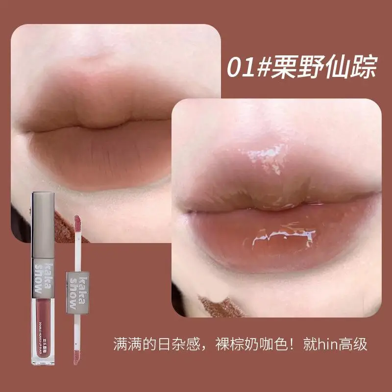 Double Feature Lip Stick Matte and Glossy 2 in 1 Usage for Perfect Make Up Long Lasting Lip Blam