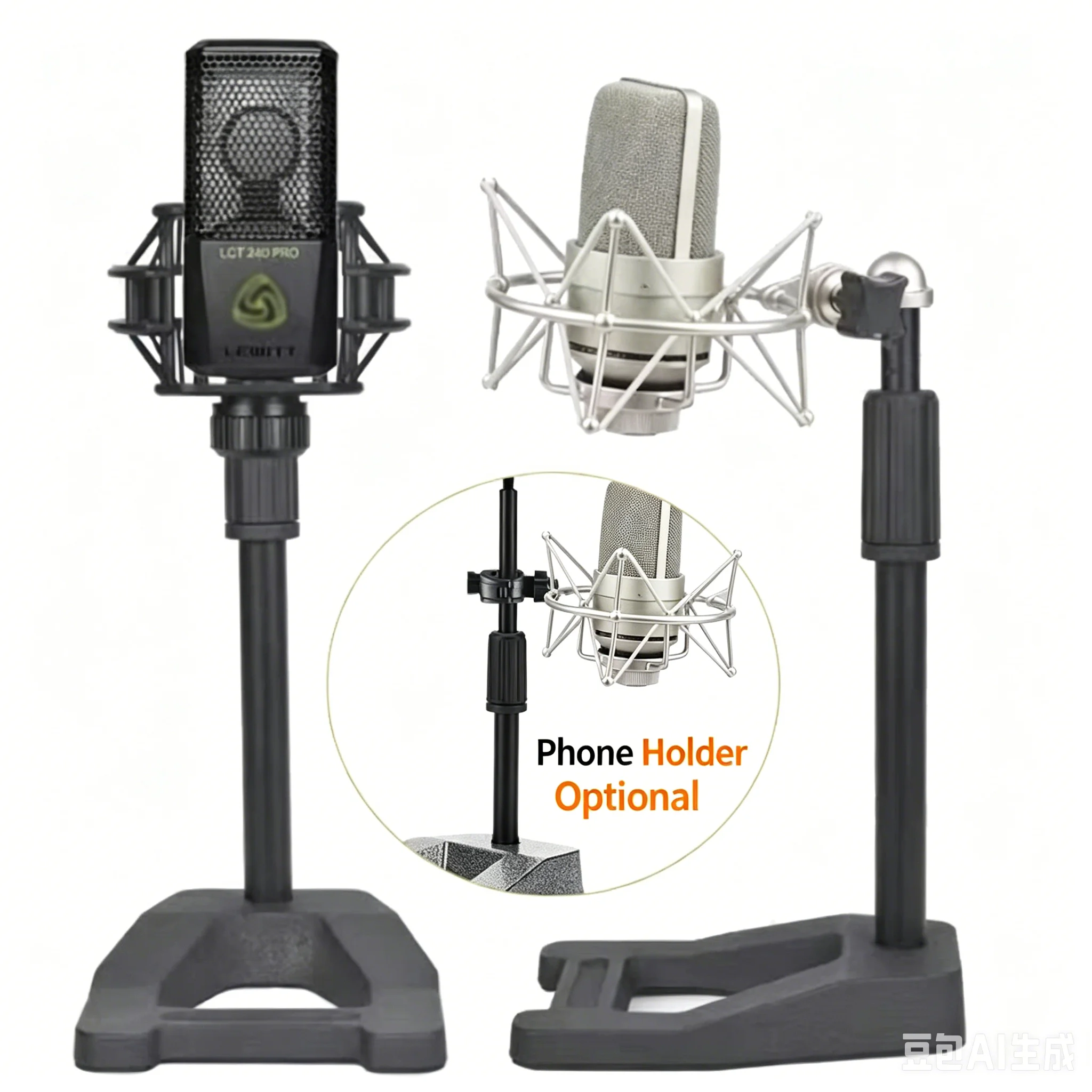 Adjustable Height Thick Desktop Mic Stand For Lewitt LCT 240Pro 249 440 Shock Absorber Frame Studio Recording Microphone Holder