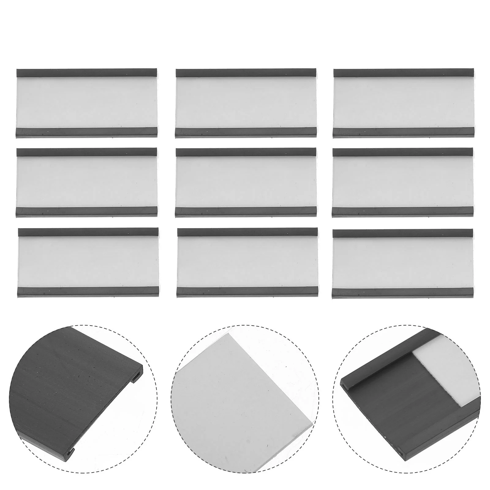 30 Uds. Pizarras blancas, letreros, etiquetas de tarjetas, soporte compacto, bandeja magnética de canal, 760X250X030CM