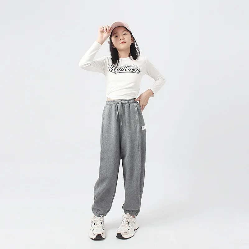Children's Loose Pants Spring  Autumn Korean 2025 New Fashion Design Trousers 5-14 Years Old Cotton Ventilation Sport Pant