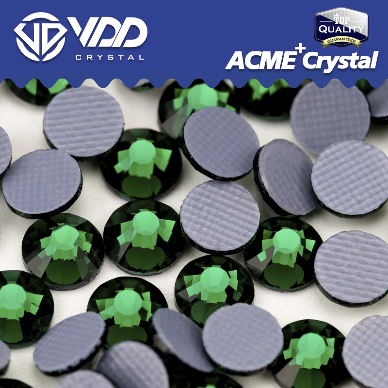 VDD 022 Emerald ACME+Series Glass Rhinestones Crystal Hotfix Iron