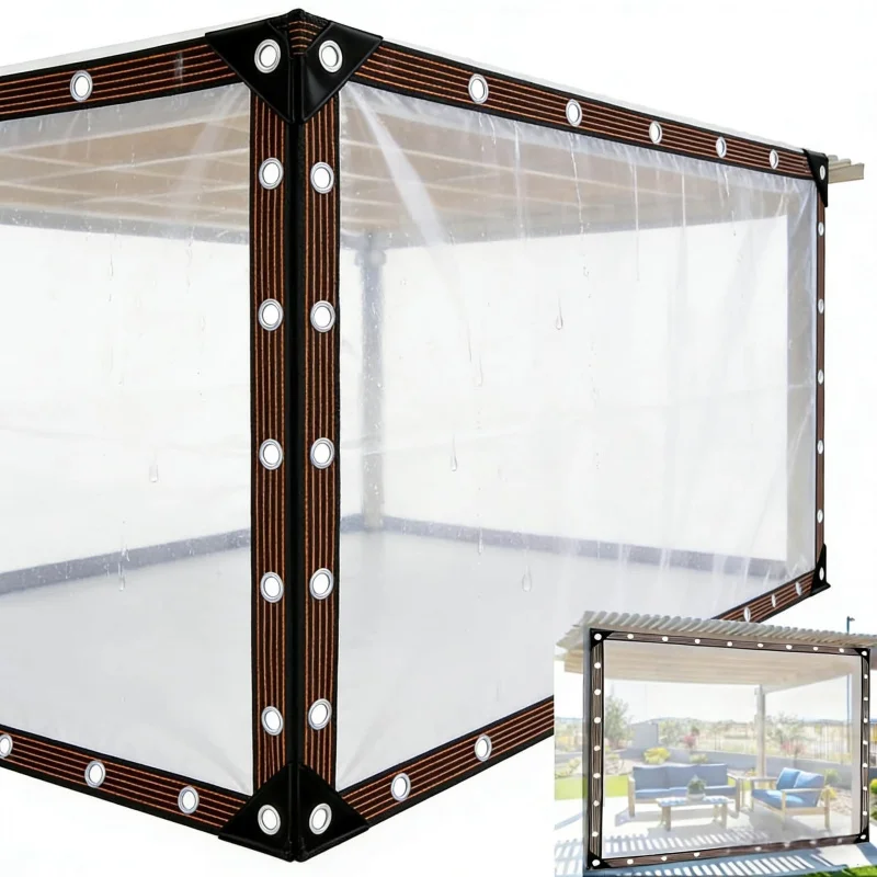 Special for courtyard, balcony, and garden use2X4Rice2X3Transparent waterproof tarpaulin with rope buckle for outdoor sunshade,