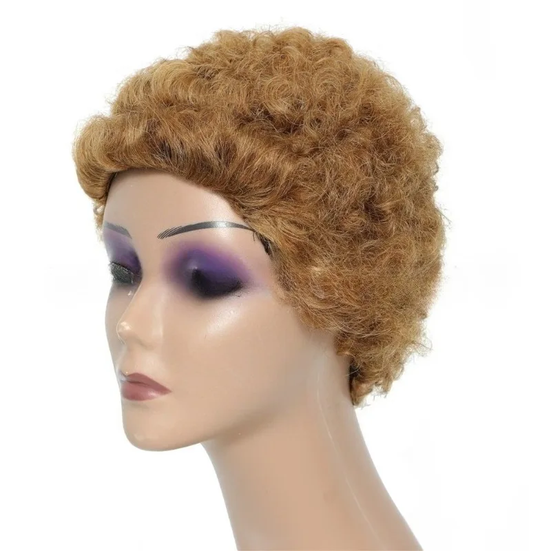 카를 웨이브 인모 풀머시닝 가발 # 부드럽고 볼륨감 있는 27인치 울 같은 컬, 자연스러운 질감의 브라질산 버진 레미 헤어