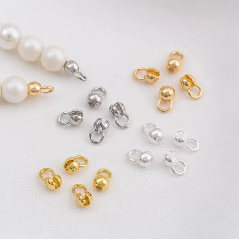 DIY Necklace Connecting Buckle Jewelry Bead Tip Chain Connector Bracelet End Wrap Wire Lock Catch Ornament Coupling Link Button