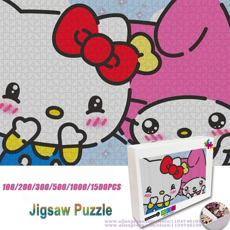 

Sanrio Hello Kitty & My Melody Puzzle Jigsaw Cartoon Anime Characters 108/200/300/500/1000/1500Pcs Intelligence Puzzles for Kids