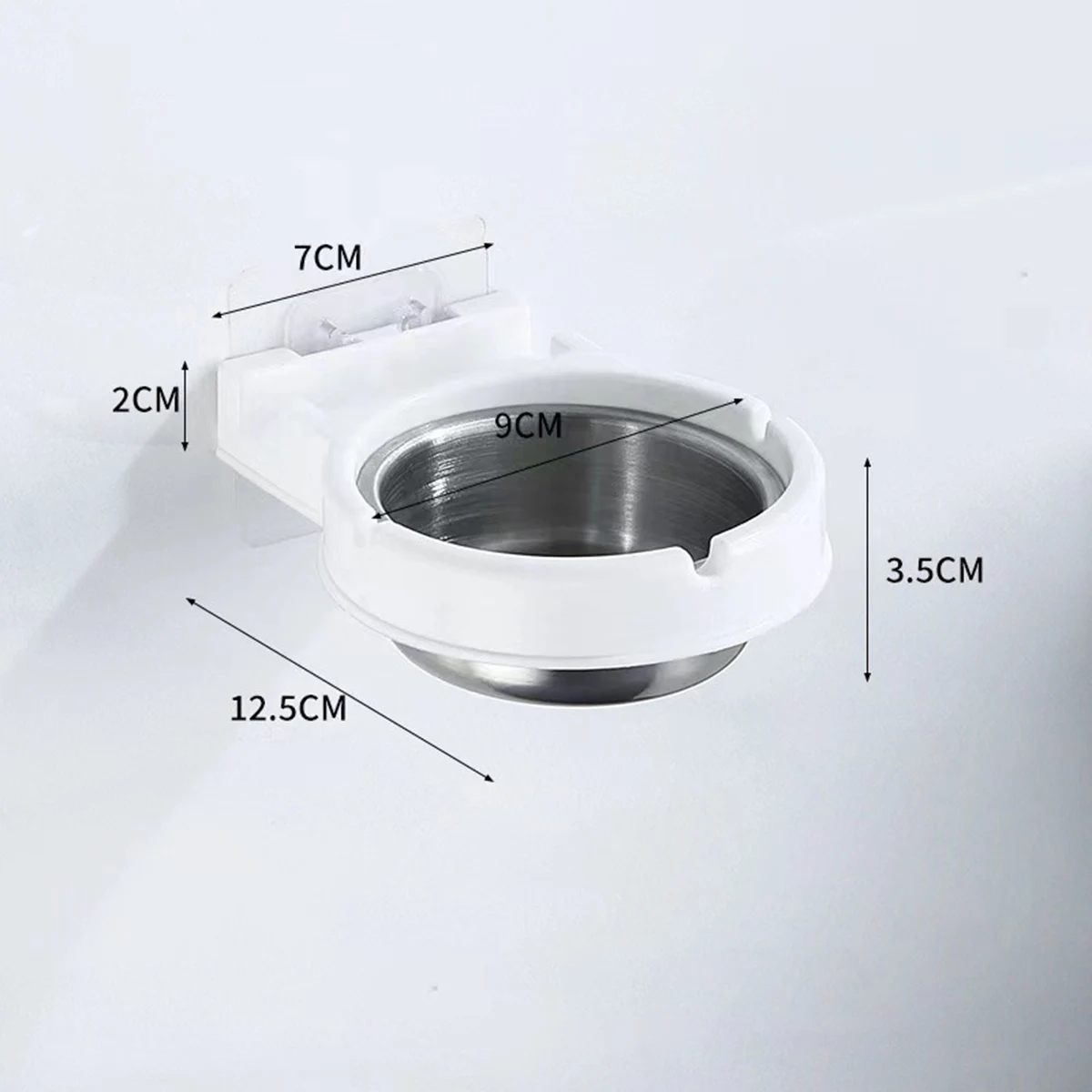 Stylish Wall-mounted Stainless Steel Ashtray for Home or Office Use