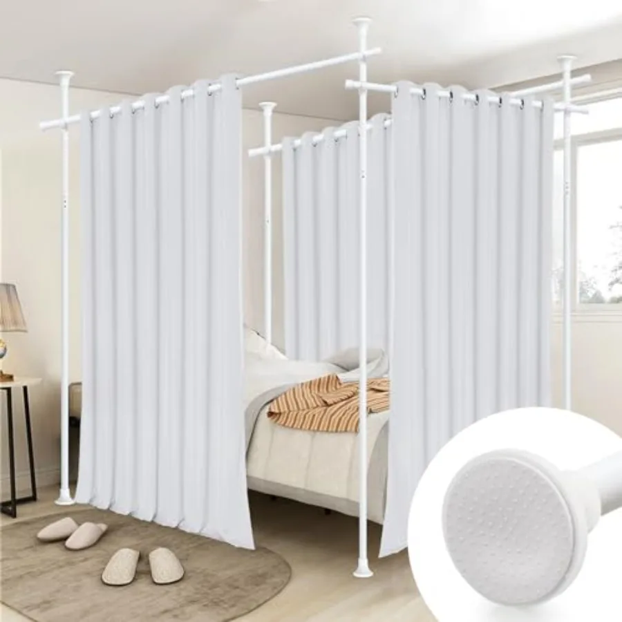 

Room Divider Curtain Rod - 4-10ft H 28-171inch(W) Adjustable No Drilling Curtain Divider for Room SeparationHeavy Duty Floor to