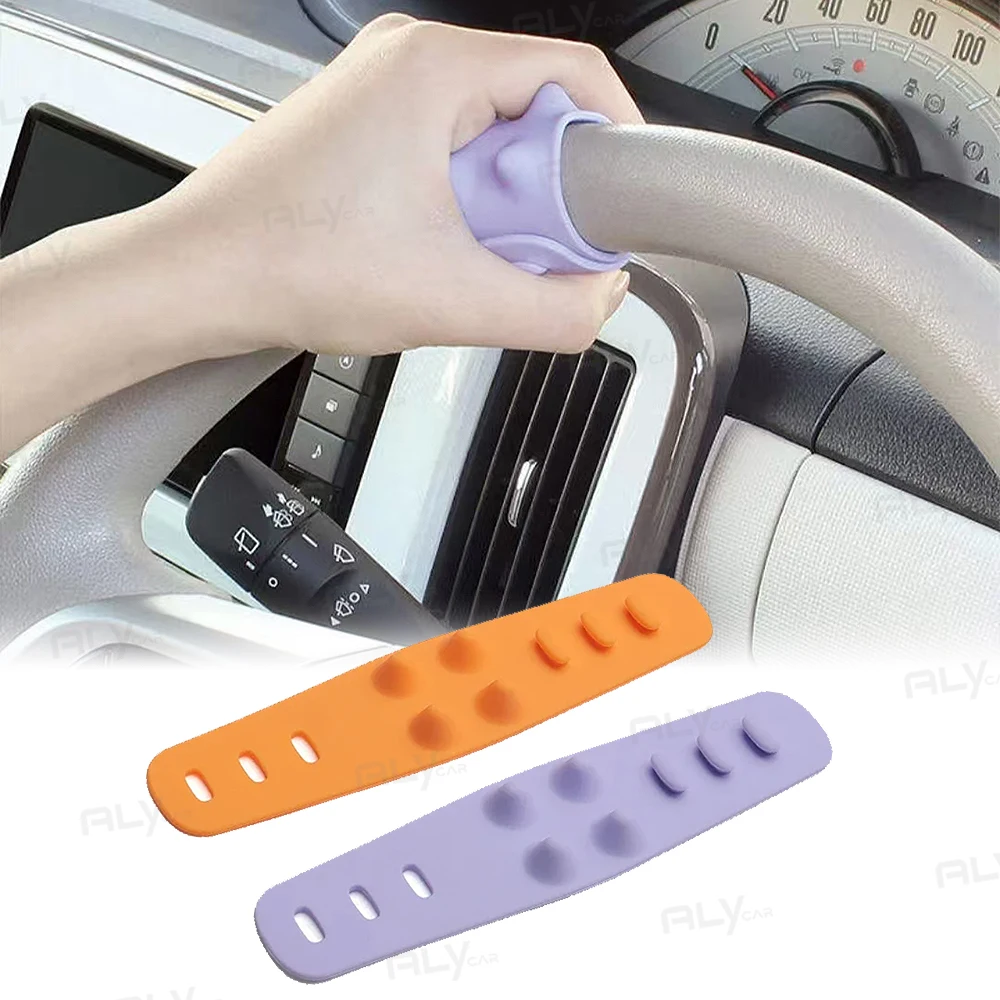 Universal Car Steering Wheel Grip Cover Silicone Anti-Slip Handle Wrap Finger Massage Pad Driving Comfort Accessory Car Interior