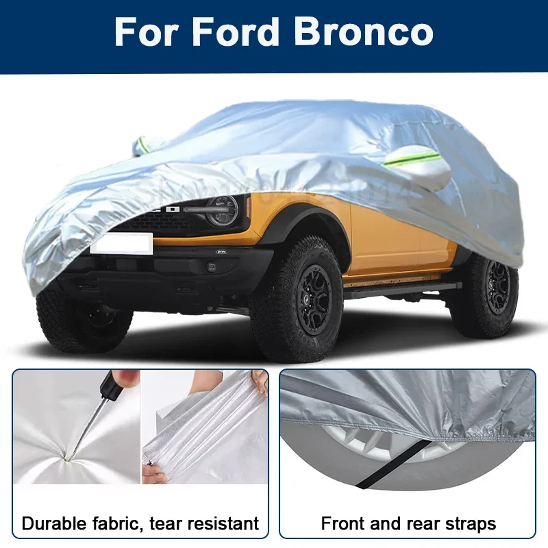 

Всепогодный чехол для автомобиля Ford Bronco с отражающими полосами, водонепроницаемый, снегозащитный, пылезащитный, с защитой от УФ-излучения, автоаксессуары