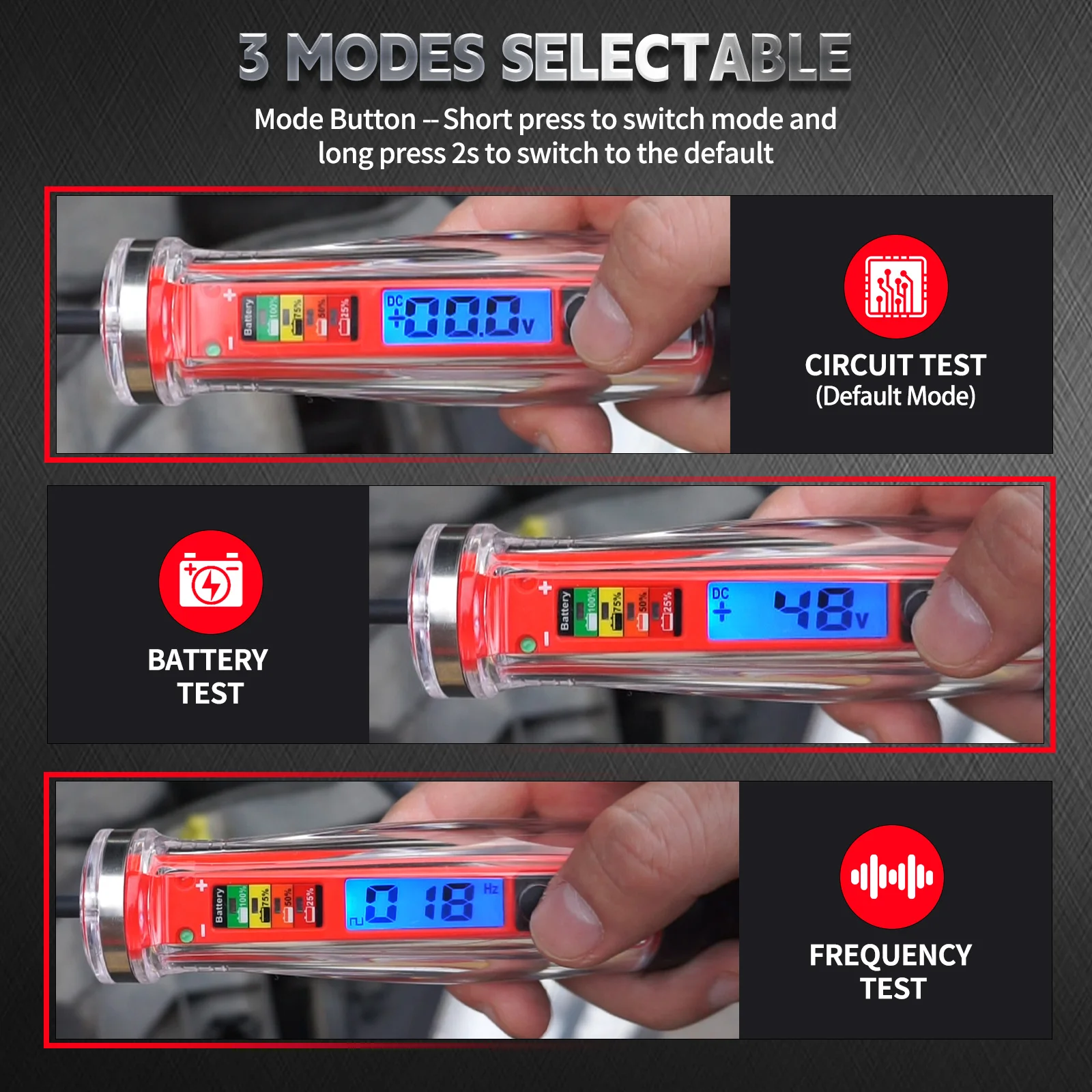 AWBLIN Upgraded Automotive Test Light & Battery Power Detector, 1-75V DC LCD Digital Circuit Tester with Illumination, Heavy Dut