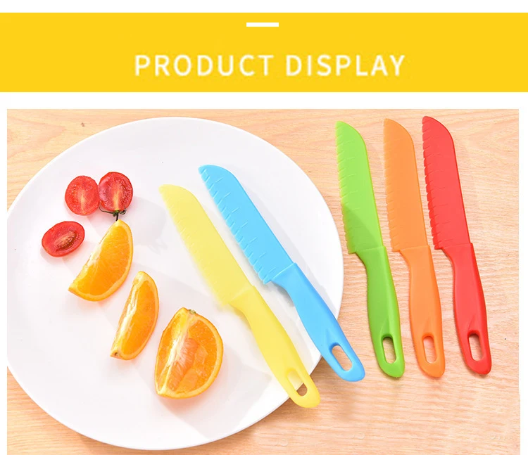 Plastic Fruit Serrated Knife 1pcs Kids Knife Kitchen Chef Bread Lettuce Toddler Cooking Paring Knives Children\'s Knife For Kids