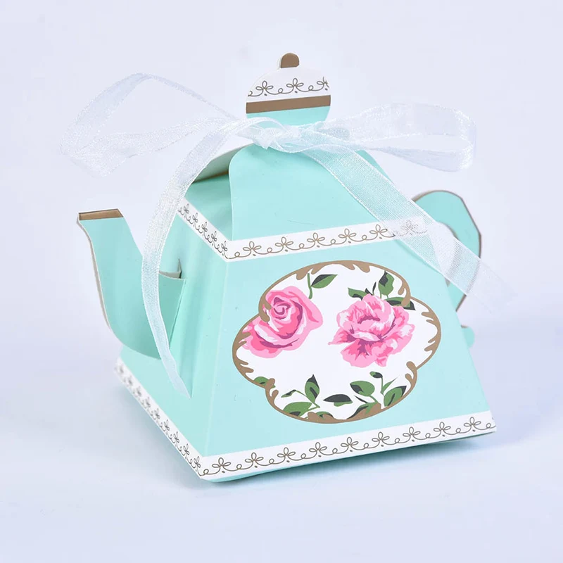 10/20Pcs Teekanne Geschenk Boxen Nette Cookie Candy Box Mini Papier Präsentieren Taschen Hochzeit Braut Geburtstag Weihnachten decor Party Liefert – Detail 6