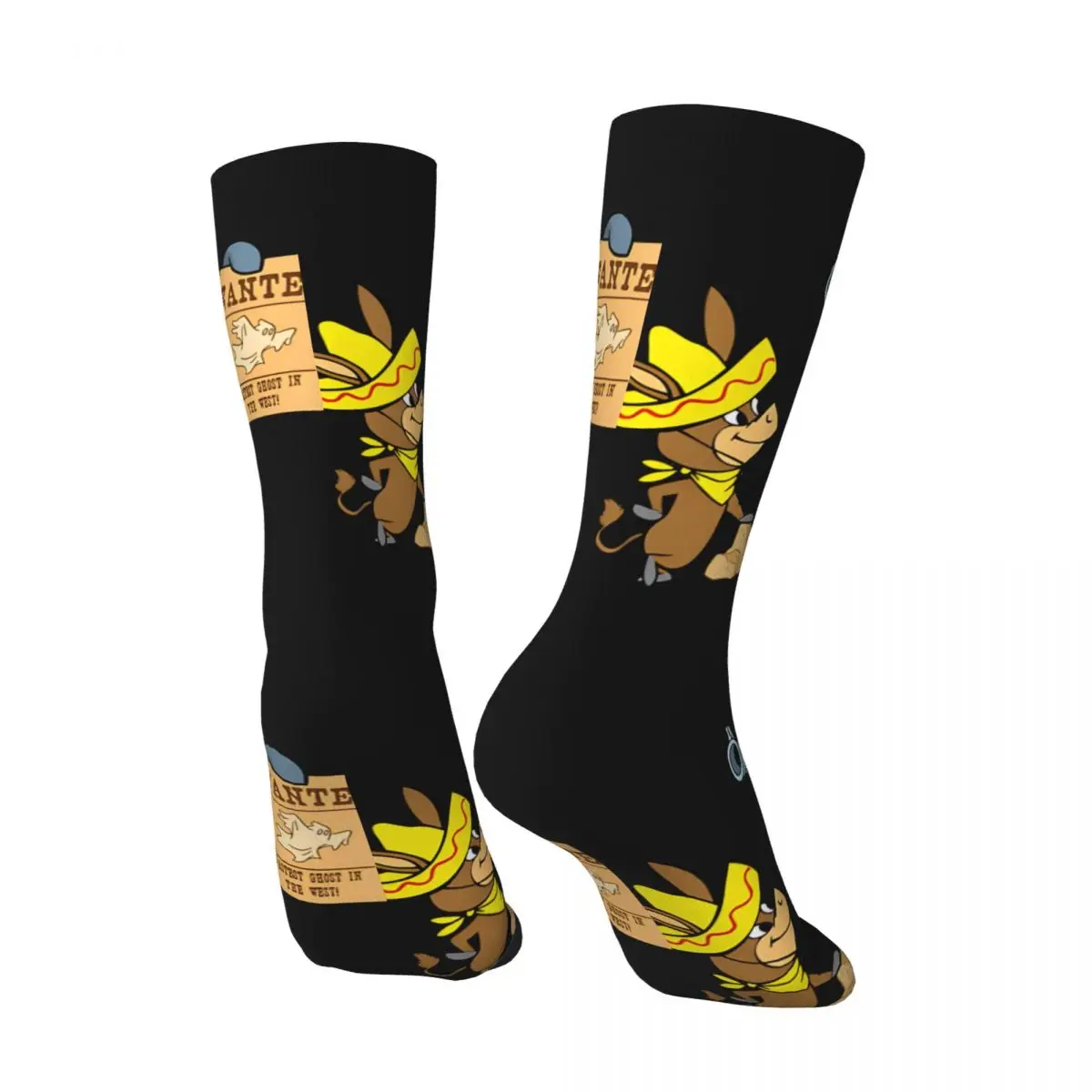 Crazy compression Wanted Sock for Men Harajuku Q-Quick Draw McGraw Show Quality Pattern Crew Sock Novelty