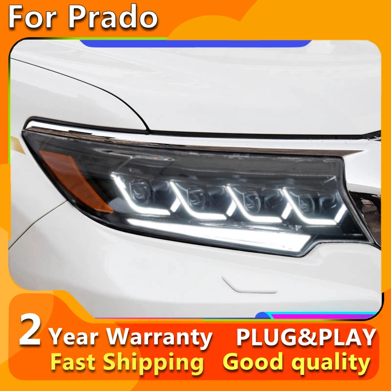 

Head Lamp for Toyota Prado LED Headlight 2018-2021 Headlights Prado DRL Turn Signal High Beam Angel Eye Projector Lens