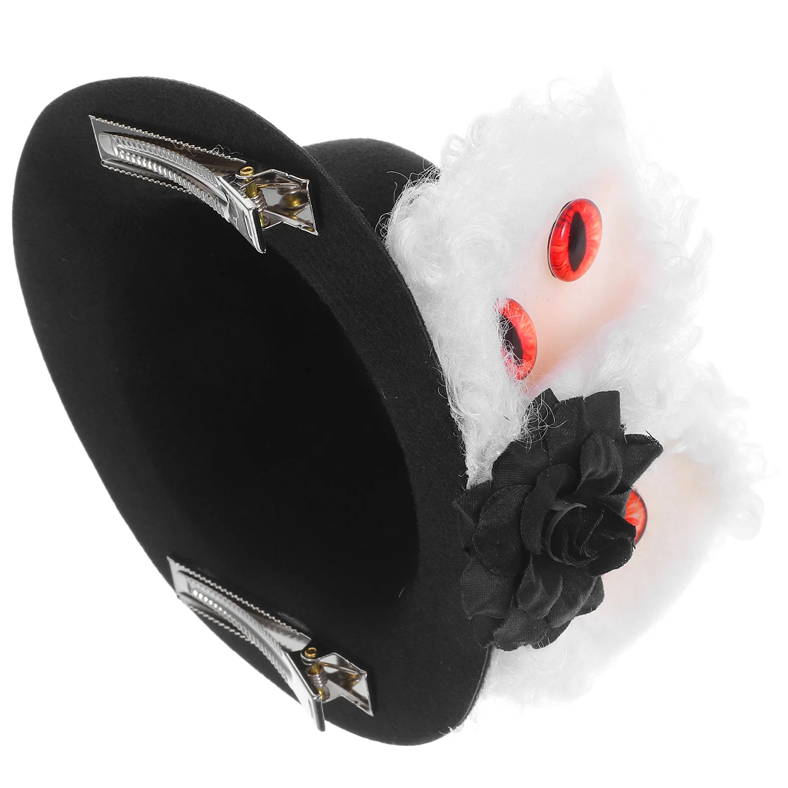 

Готическая заколка для волос с заячьими ушками, мини-цилиндр, заколка для глаз, винтажные заколки с цветком, аксессуары для костюмов на Хэллоуин