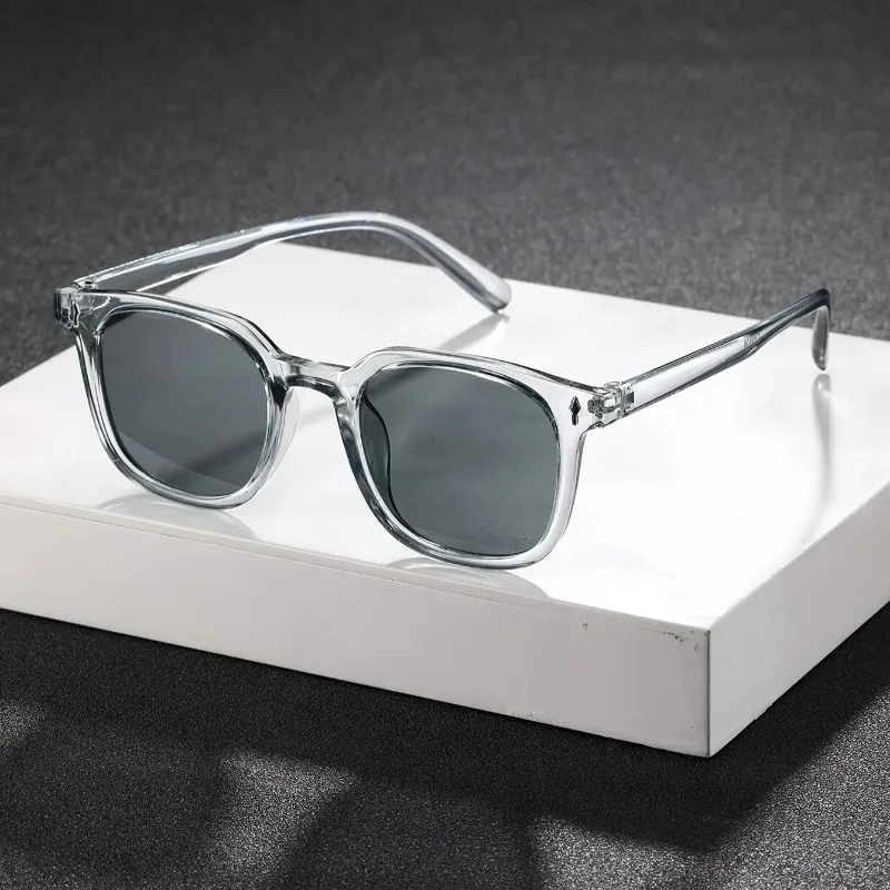 1PC Fashion Square Transparent Grey Cool Street Style Sunglasses Outdoor Daily Life Shades Glasses Men UV400 Eyewears