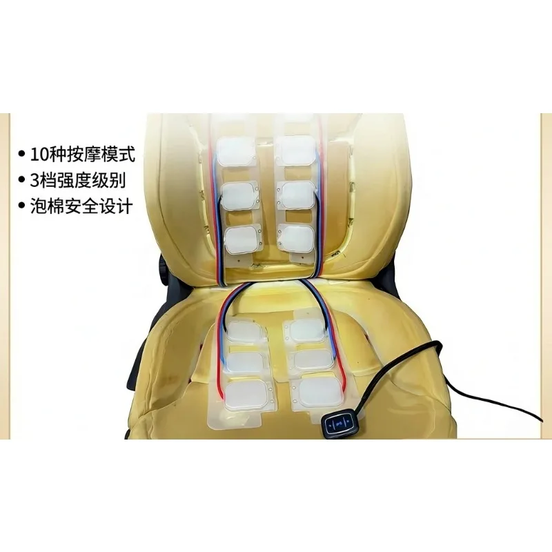 The car seats feature a built-in pneumatic massage with levels of intensity, 12:14 o'clock massage, and the lumbar back seat is