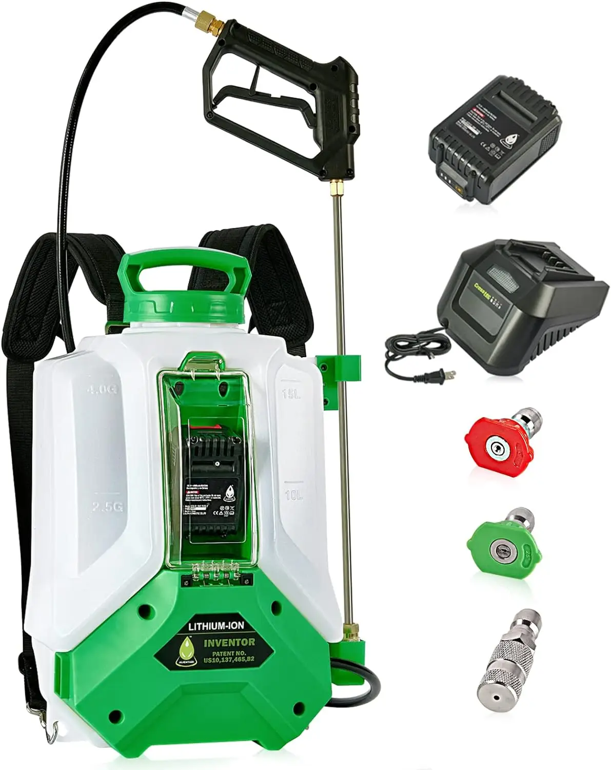 

4.9Ah Battery Powered Backpack Sprayer 4 Gallon, Doubled The Capacitance, Equipped with a Big Pump, Ultra-Long Power Supply