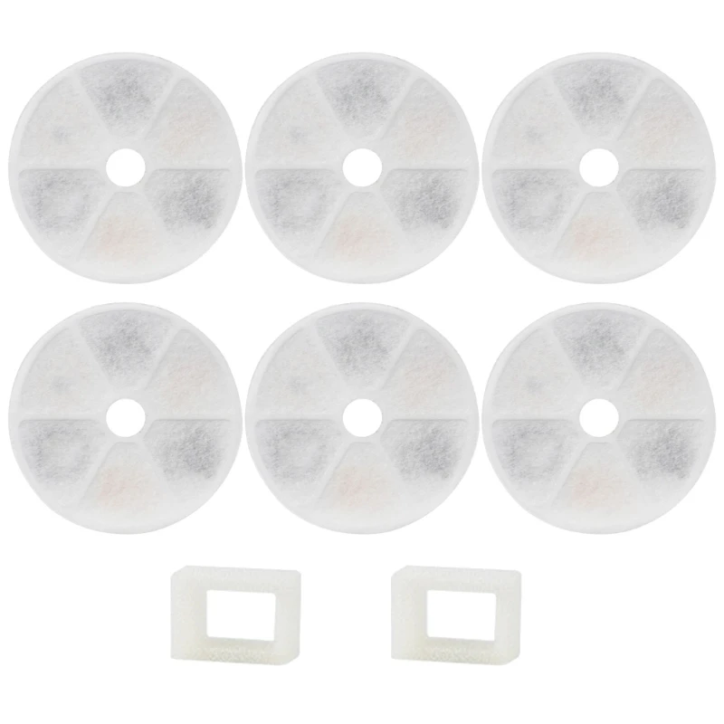 

6 Pack Replacement Filters For Pet Fountain Unique Double Filtration System