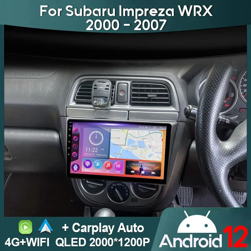 MAMSM Car Radio Android 13 For Subaru Impreza WRX 2000- 2007 Multimedia Video Player GPS 4G Carplay Autoradio 2K QLED Navigation