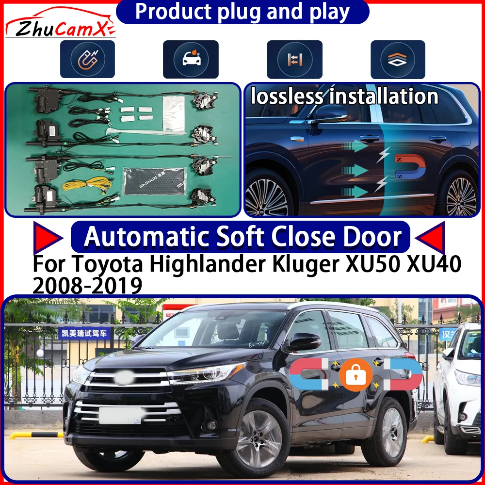 

Привод дверного замка для Toyota Highlander Kluger XU50 XU40 2008-2019, комплект мягких закрывающих дверей, система защелки с автоматической выдвижной дверью, легкая