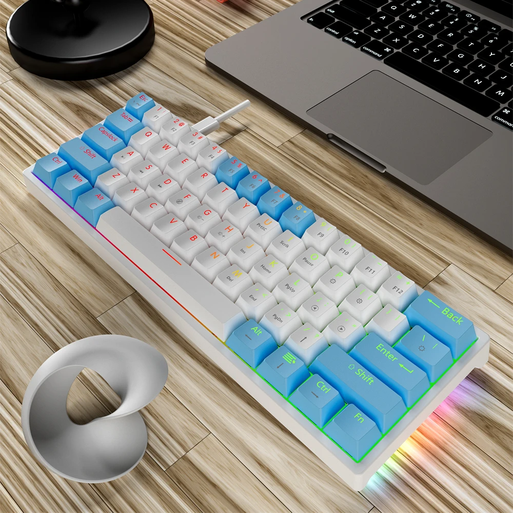 MUCAI MK61 USB Gaming Mechanical Keyboard Red Switch 61 Keys Wired