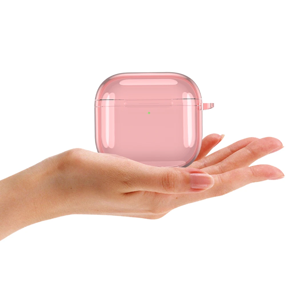 Мягкий кожаный чехол для телефона из ТПУ с карабином, защитный чехол, прозрачный чехол с защитой от падения для Apple AirPods 4 2024, для зарядки телефона