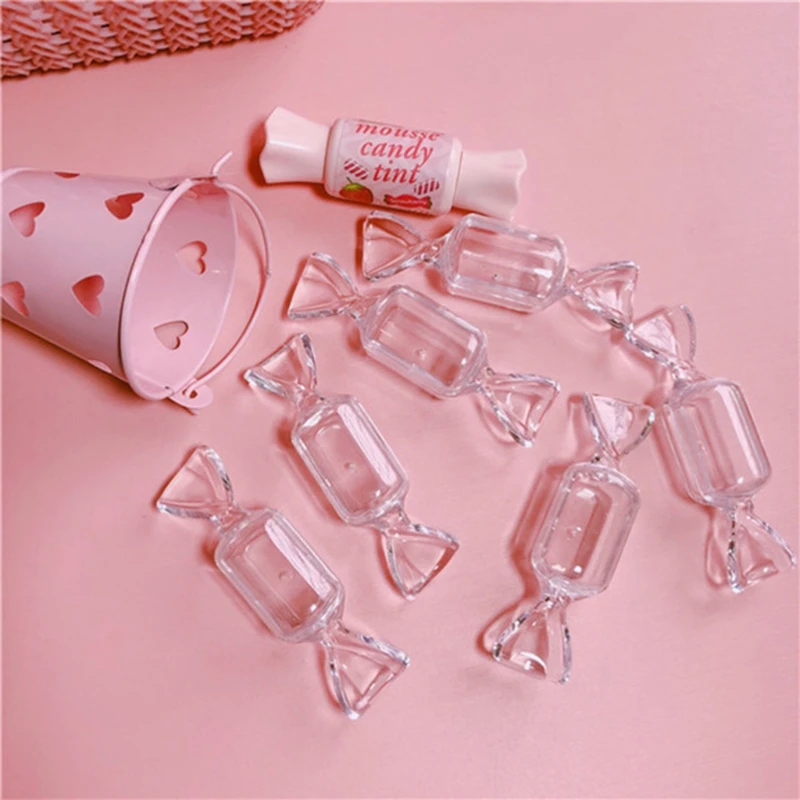 Japanese for Creative Transparent Candy Shape Mini Plastic Box Cute Girl Ring Earrings Jewelry Storage Box