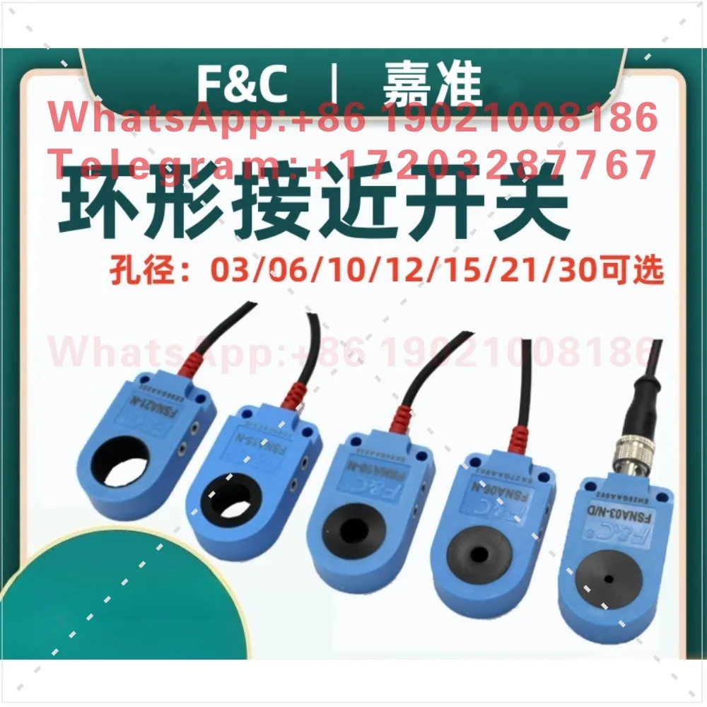 Jiazhun Ring Proximity Switch FSNA06/10/12/15/03/21/30 -N/D/-P Detection Screw Spring