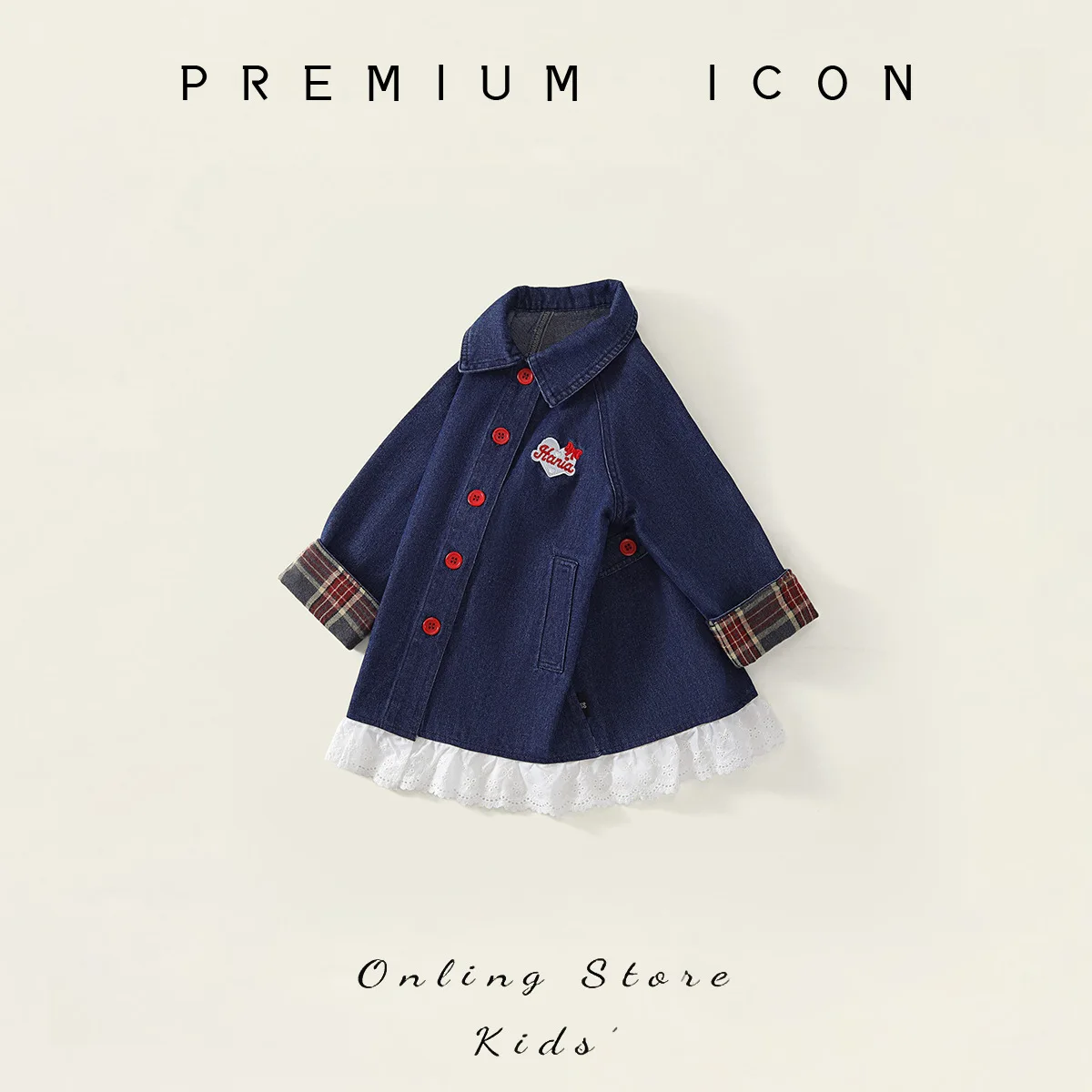 الفتيات معطف الدنيم سترة واقية الربيع والخريف 2025 جديد أنيق للأطفال الخريف نمط المرأة الكنز معطف غير رسمي متعدد الاستخدامات #2