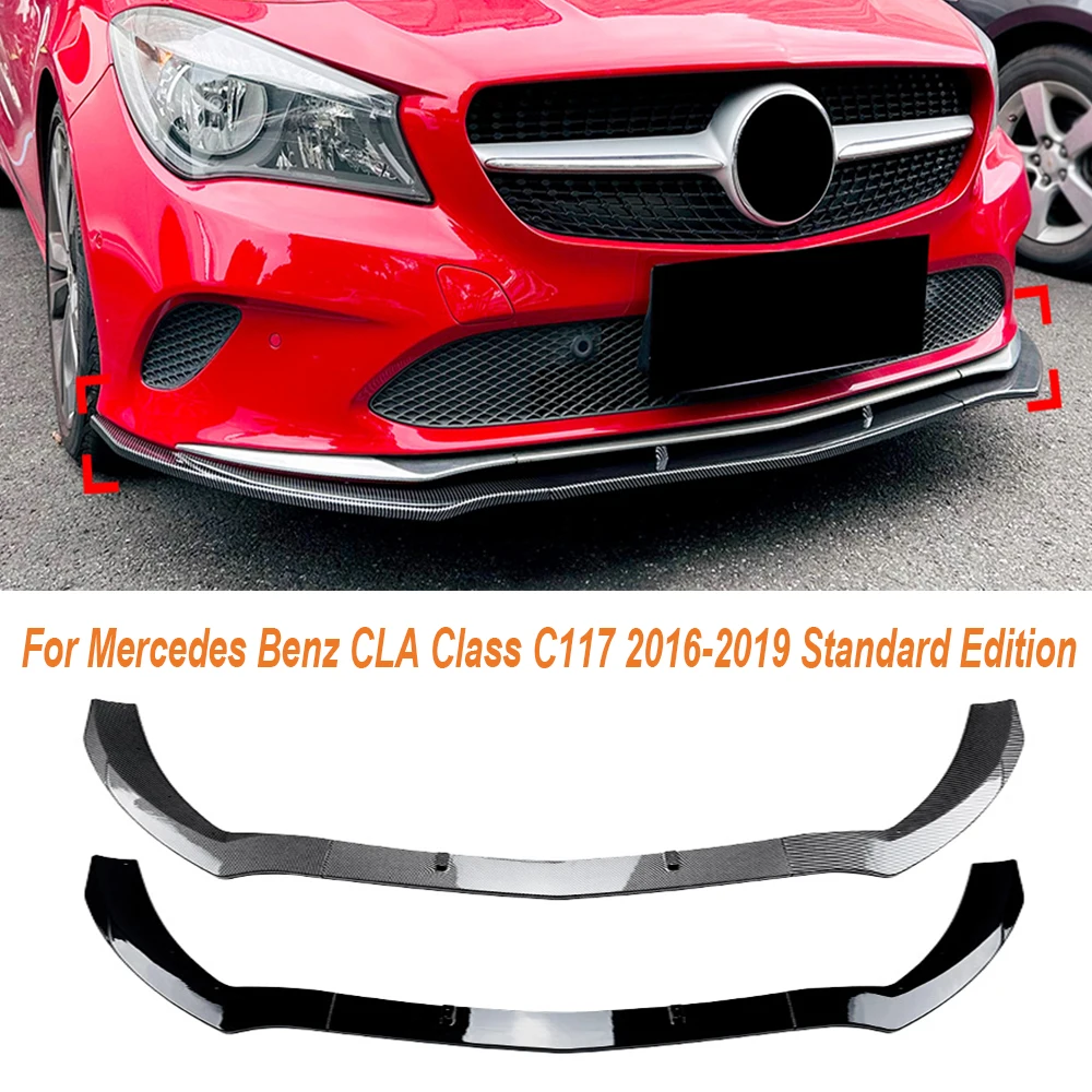 Front Bumper Lip Splitter Diffuser Lip Body Kit Spoiler Bumper Accessory For Mercedes CLA Class C117 2016-2019 Standard Edition