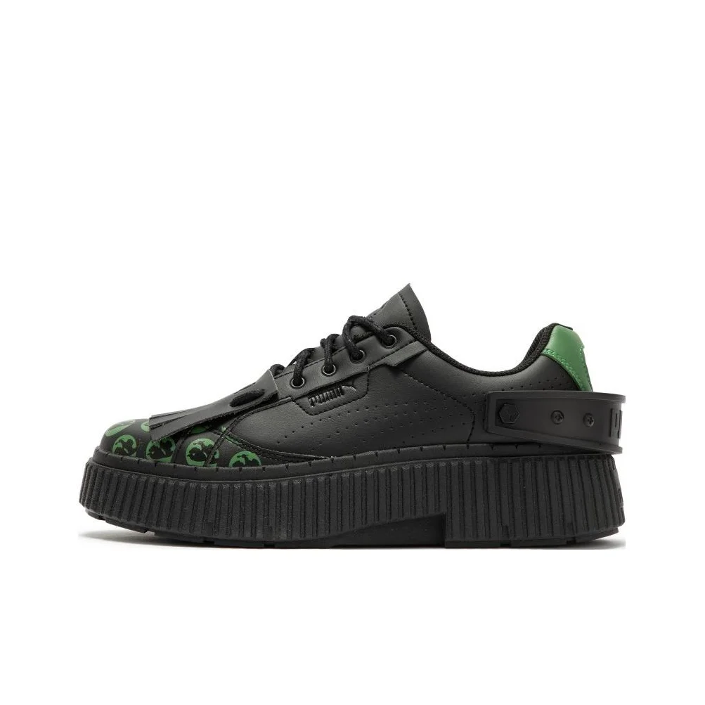 PUMA DINARA Skateboard Shoes Women's Low Top Black/Green 393521-01