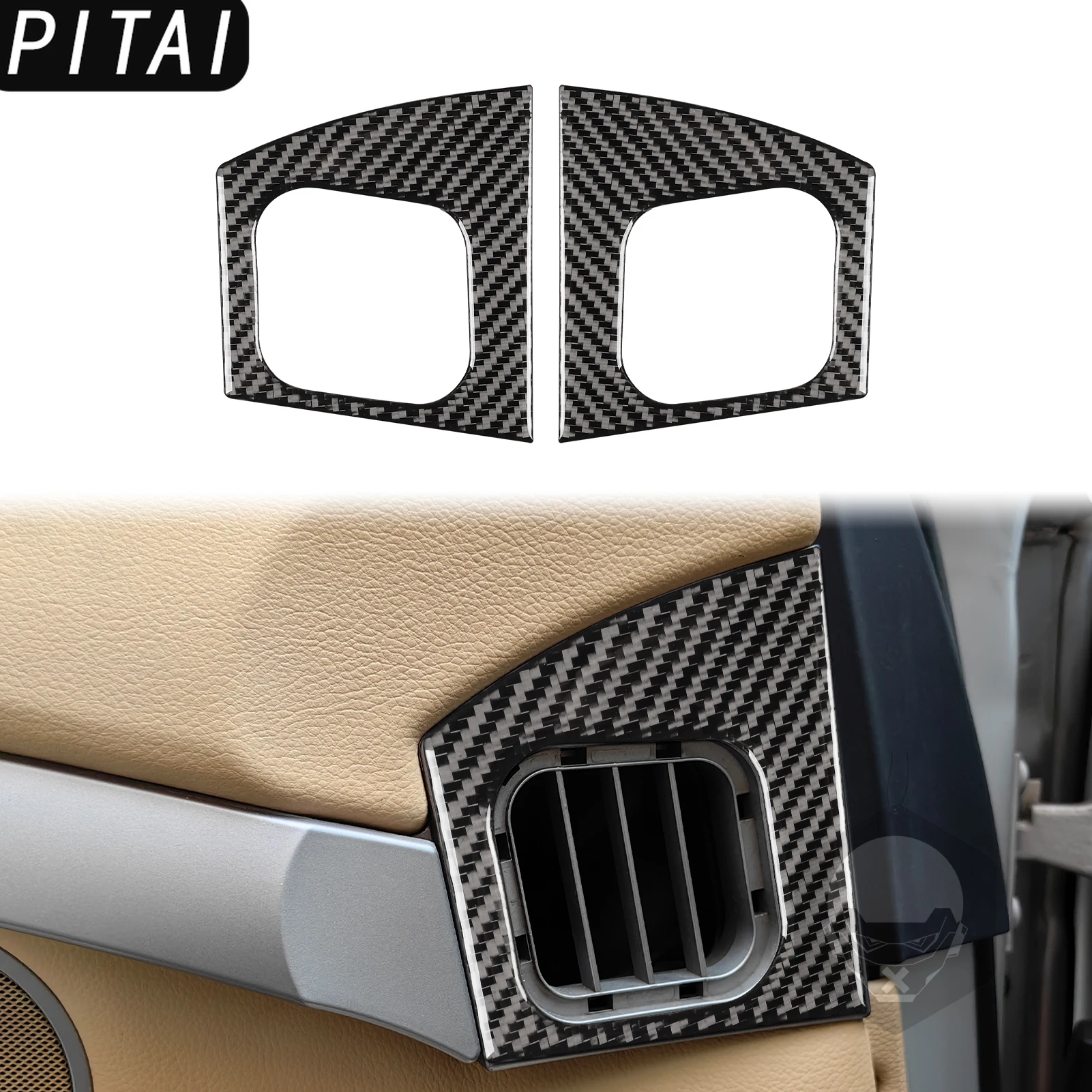For BMW 7 Series E65 E66 2002-2008 Carbon Fiber Air Vent Door Panel Decoration Strips Car Interior Decor Accessories Sticker
