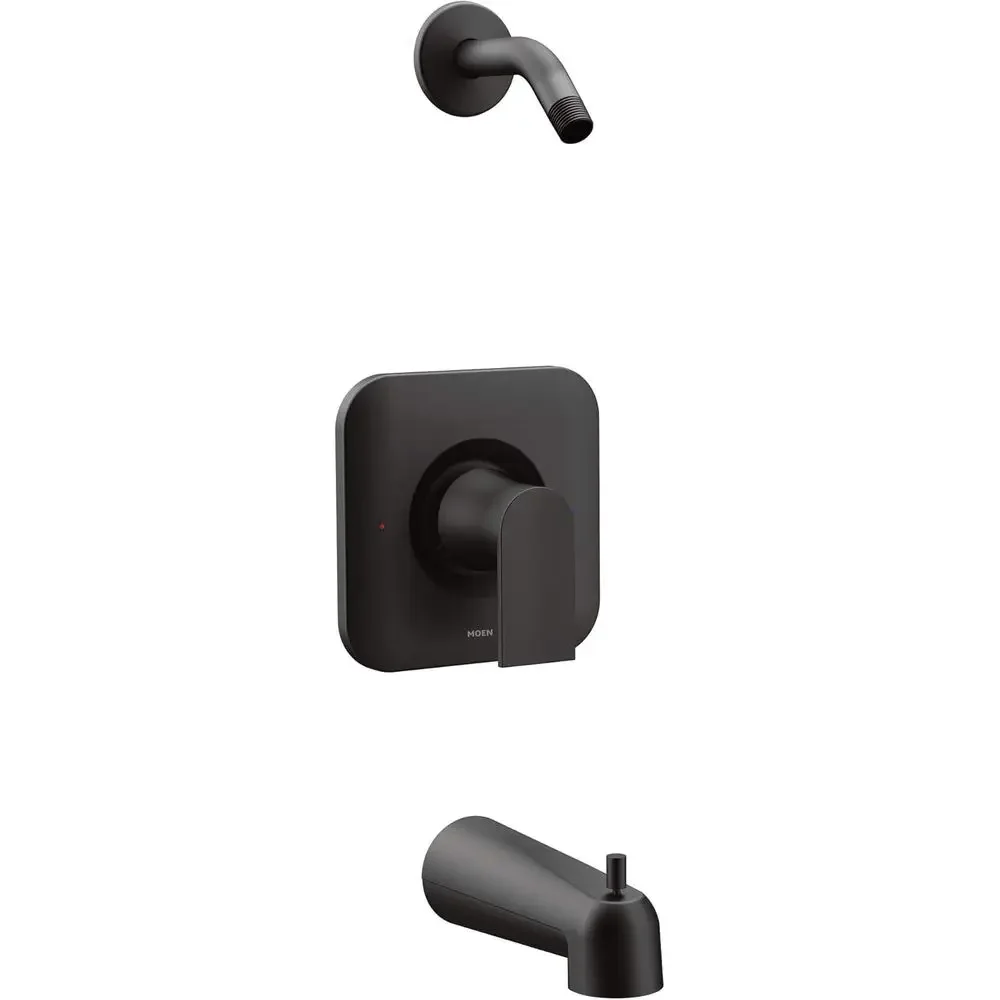 

Matte Black Tempered Glass Tub and Shower Enclosure