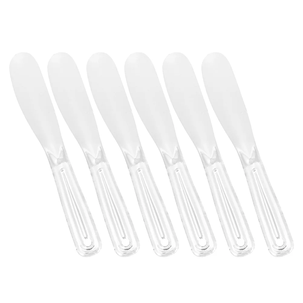 6 pezzi spatole per trucco set di cucchiai per crema per il viso spatola per bordi lisci per applicazione di gel per crema maschera portatile essenziale da viaggio