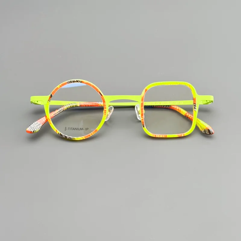 

Сверхлегкая титановая винтажная оправа для очков в форме черепахи, квадратная круглая форма, уникальные и нишевые модные оптические очки