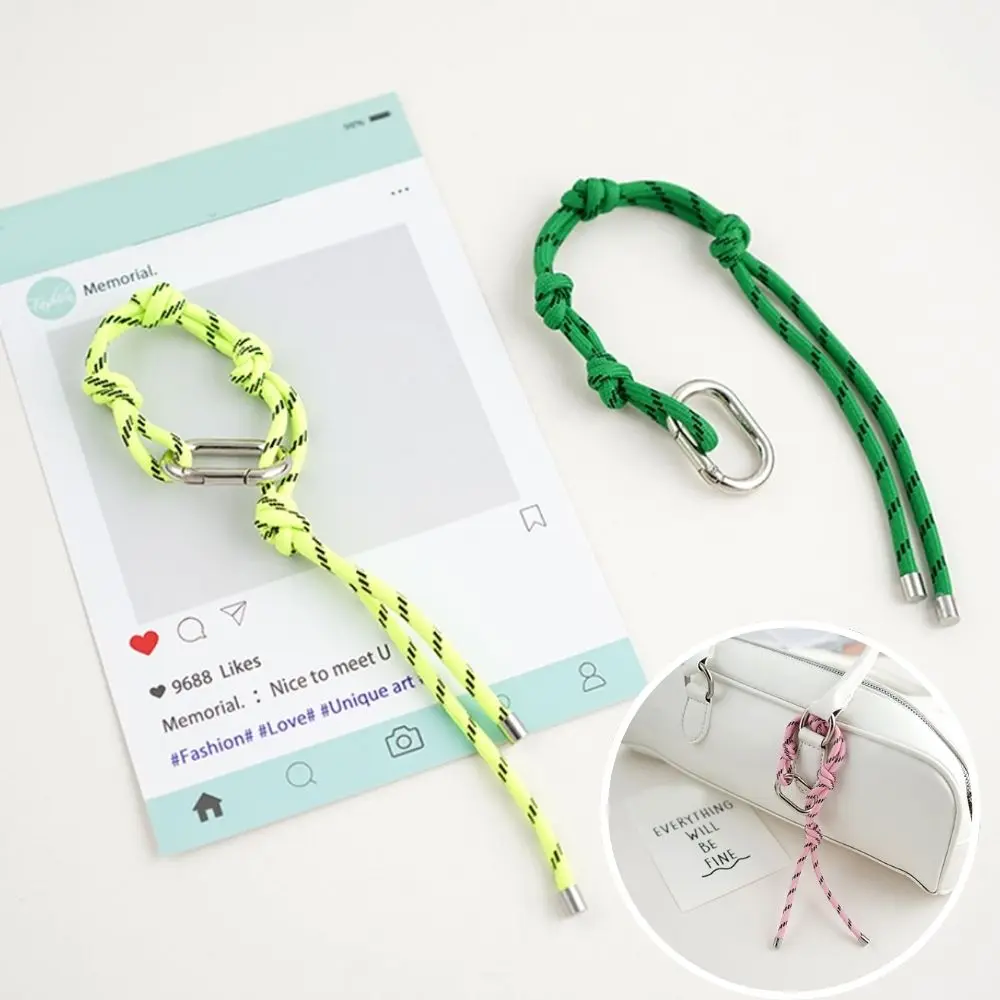 Beautiful Bag Decors Nylon Rope Phone Ornament Phone Anti-lose Chain Bag Pendant Cute Candy Colors Bracelet Hand Woven Rope INS