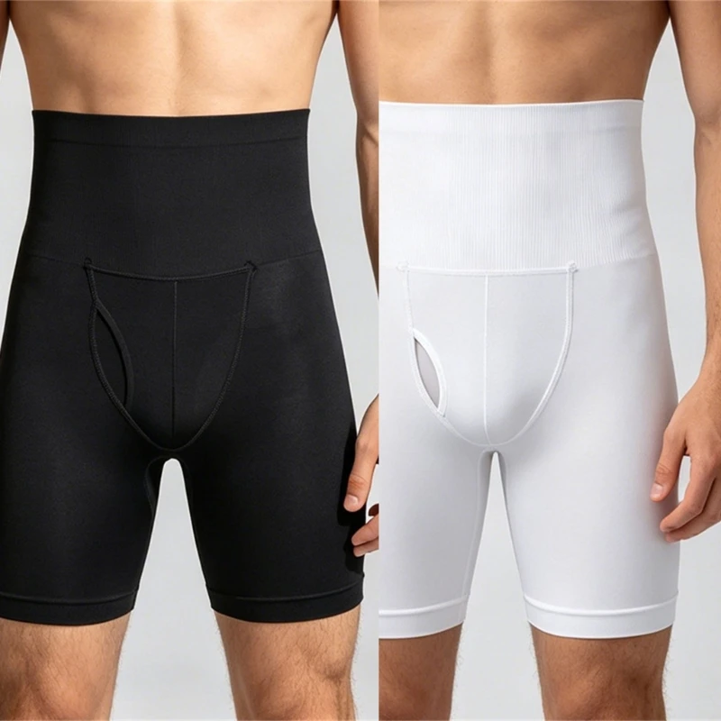 Mens Pull On Shapewear Underwear for Men High Rise Long Leg Support Shorts with Easy Wear for Daily Travel Layering Y1AC